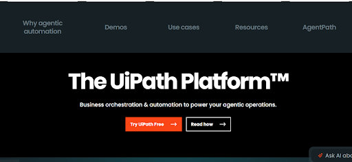 Structured enterprise automation dashboard