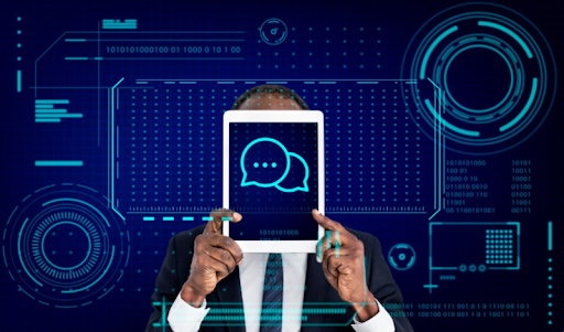 Speech bubble chatbot conversation